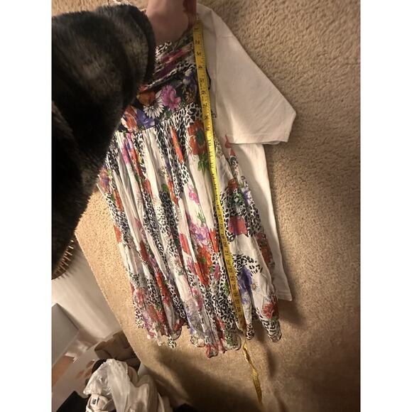 Vtg Ice 100% Silk Y2K Floral Animal Print Babydoll Strapless Dress Women Sz 10 - Picture 15 of 15